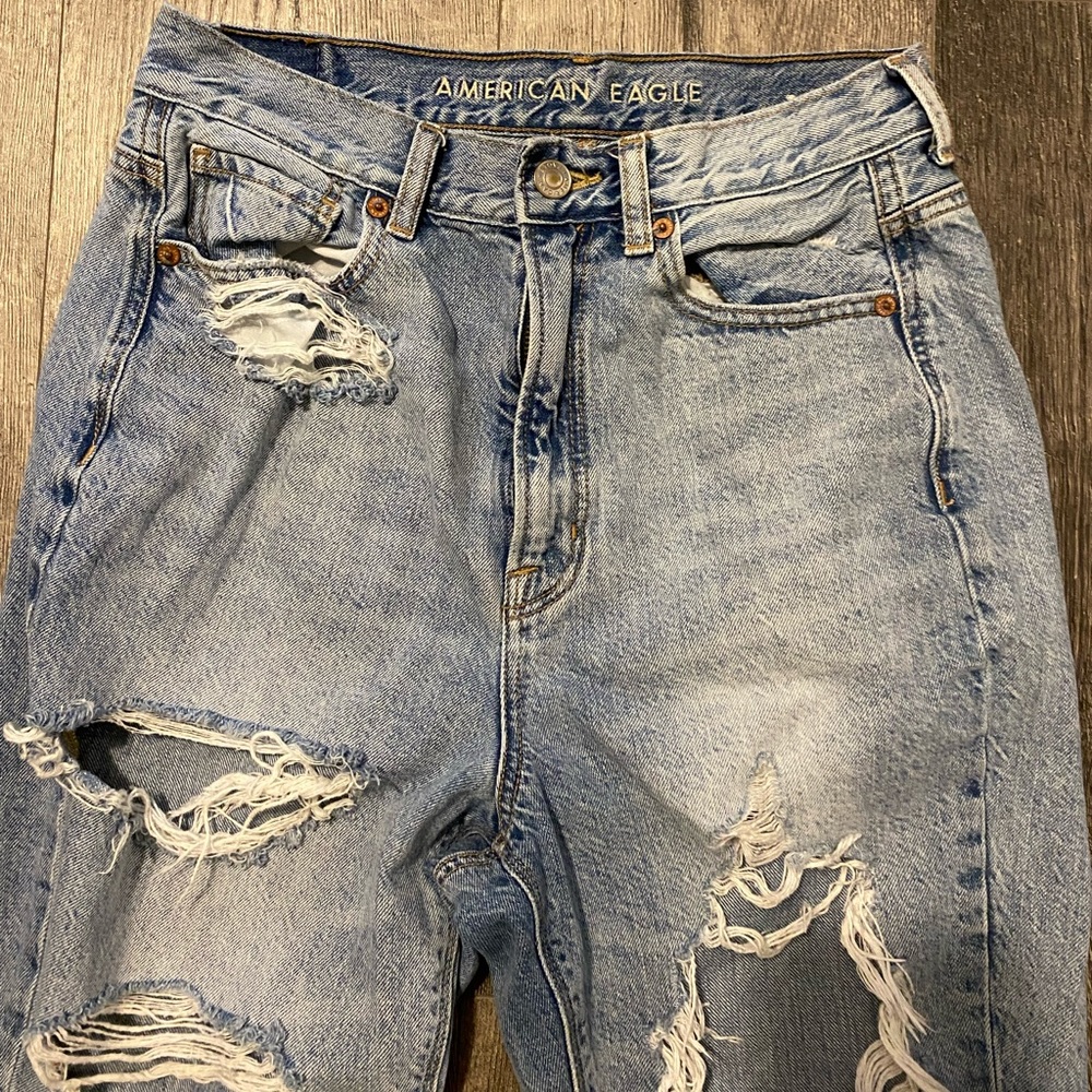 AE Acid Wash Mom Jeans